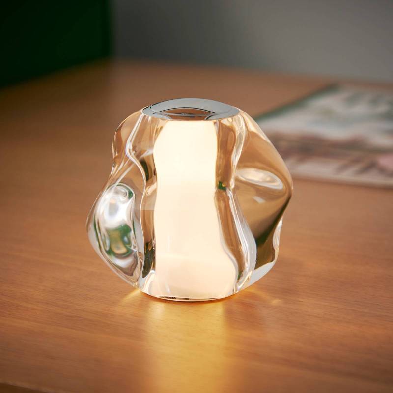 LOOM DESIGN LED-Akku-Tischleuchte Ice Ball, chrom, Ø 10,5 cm von LOOM DESIGN