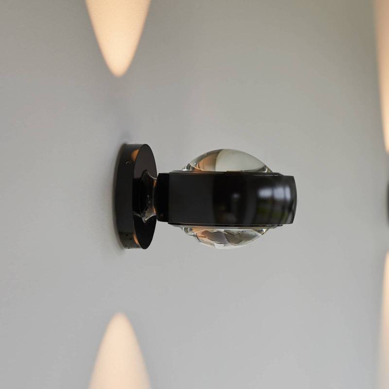 LOOM DESIGN LED-Wandleuchte Optic, schwarz Aluminium Ø 12 cm von LOOM DESIGN