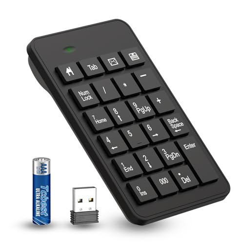 Kabelloser Nummernblock mit Akku, verbesserte Effizienz mit 23 Tasten, Ziffernblock, verbesserte Version der USB-Tastatur mit 10 Tasten, Finanzbuchhaltung, Nummernblock für Laptop, PC, Notebook, Kabelloser Nummernblock mit Akku, verbesserte Effizienz mit 23 Tasten, Ziffernblock, verbesserte Version der USB-Tastatur mit 10 Tasten, Finanzbuchhaltung, Nummernblock für Laptop, PC, Notebook, von LOONASA