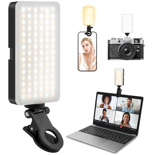 LOPHE 90 LED Videolicht, Selfie Licht 3 Lichtmodi und 9 Helligkeit, 2700K-6500K Handy Licht mit Clip wiederaufladbar, Tragbares Kamera Licht für Telefon, Computer, Anrufe, Fotografie LOPHE 90 LED Videolicht, Selfie Licht 3 Lichtmodi und 9 Helligkeit, 2700K-6500K Handy Licht mit Clip wiederaufladbar, Tragbares Kamera Licht für Telefon, Computer, Anrufe, Fotografie von LOPHE