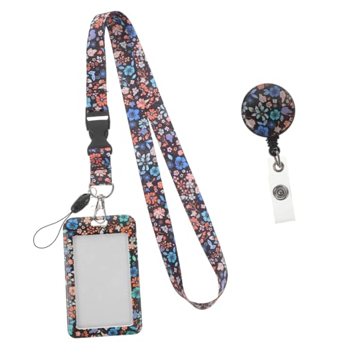 LOPUNER 1 Satz Blumen -id -abzug Ausweishalter Schild Lanyards Für Ausweise Id -abzeichenhalter Id-schlüsselband Karte Ausweishülle Perlen Lanyards Mit Id-halter Lehrer Polyester von LOPUNER