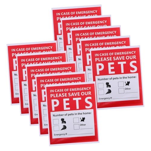 LOPUNER 10 Blatt Tierrettungsaufkleber Haustiere Name Pfote Stichworte Groß Ausweis Notfall-rettungsaufkleber Hunde Für Markierung Hündchen Alarm Finden Reflektierend Im Freien Rot LOPUNER 10 Blatt Tierrettungsaufkleber Haustiere Name Pfote Stichworte Groß Ausweis Notfall-rettungsaufkleber Hunde Für Markierung Hündchen Alarm Finden Reflektierend Im Freien Rot von LOPUNER