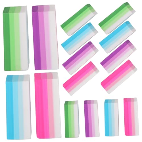 LOPUNER 16 Teiliges Radiergummi Set Süßes Multipack Malparty Klassenzimmer Mit Bleistift Schulradierer Künstler Mini Für Kleine Regenbogen Cartoon Knetradierer Kunstradierer von LOPUNER