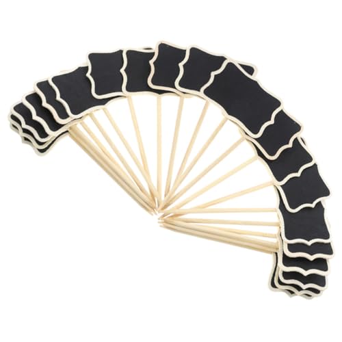 LOPUNER 40 Stück Message Board Card Einfügung Etiketten Stichworte Mini-tafeln Für Schilder Tafel -tags Bretter Erste Mini -tafel Zeichen Büfett Kleines Tafel-schild Tafel-tag Holz von LOPUNER