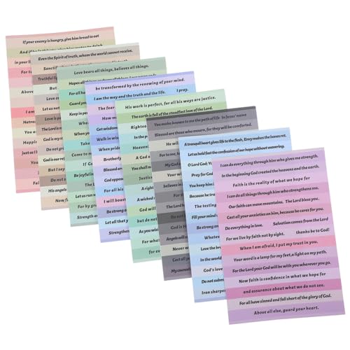 LOPUNER 8 Blatt Kofferaufkleber Aufkleber mit motivierenden Zitaten Bibel-Textmarker bluten nicht Verse Aufkleber für Zeitschriften inspirierende Zitataufkleber Wasserdichte PVC-Aufkleber von LOPUNER