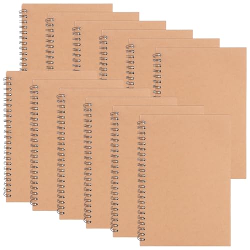 LOPYXBR 12 Stück Notizbuch A5, Liniert Notizblock A5, 100 Seiten/50 Blatt Spiralblock a5 Kariert, Kraft Cover A5 Spirale Notizblock, Notizheft a5 Skizzenblock für Memos, Büro, Schule, Arbeit LOPYXBR 12 Stück Notizbuch A5, Liniert Notizblock A5, 100 Seiten/50 Blatt Spiralblock a5 Kariert, Kraft Cover A5 Spirale Notizblock, Notizheft a5 Skizzenblock für Memos, Büro, Schule, Arbeit von LOPYXBR
