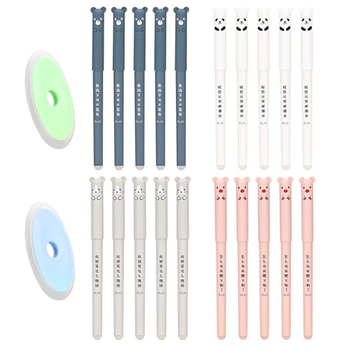 20 Stück Cartoon Radierbarer Kugelschreiber Blau, 0,35mm Tintenroller Radierbar mit 2 Radiergummis, Erasable Pen Set Löschbarer Gelstift Panda Gelschreiber Radierbar für Erwachsene Kinder Studenten 20 Stück Cartoon Radierbarer Kugelschreiber Blau, 0,35mm Tintenroller Radierbar mit 2 Radiergummis, Erasable Pen Set Löschbarer Gelstift Panda Gelschreiber Radierbar für Erwachsene Kinder Studenten von LOREC