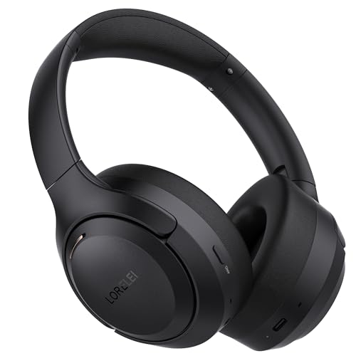 LORELEI QC60 Hybrid Active Noise Cancenlling Headphones,Wireless Over Ear Bluetooth Headsets with Microphone, 60H Playtime Foldable Lightweight, Deep Bass, Memory Earmuffs, for Travel Home Office von LORELEI