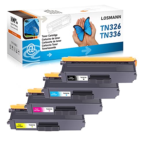 4x LOSMANN Toner Kompatibel für TN-336 TN-326 für Brother DCP-L8400CDN DCP-L8450CDW HL-L8250CDN HL-L8300 Series HL-L8350CDW HL-L8350CDWT MFC-L8600CDW MFC-L8650CDW MFC-L8850CDW TN-321 von LOSMANN