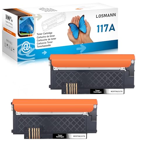 LOSMANN 117A Toner Set kompatibel für HP 117A W2070A Toner mit Chip für HP Color Laser 150 a 150 nw 150 Series MFP 170 MFP 178 nw MFP 178 nwg MFP 179 FNG MFP 179 fnw (Schwarz 2er-Pack) von LOSMANN