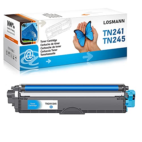 LOSMANN 1x Cyan Toner Kompatibel Brother TN-241 TN-245 für Brother DCP-9015CDW DCP-9020CDW DCP-9022CDW HL-3140CW HL-3142CW HL-3150CDN HL-3150CDW HL-3152CDW HL-3170CDW HL-3172CDW MFC-9130CW von LOSMANN
