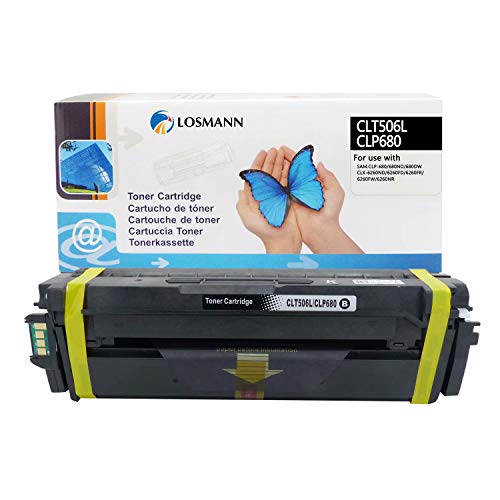 LOSMANN 1x Schwarz Toner Kompatibel für Samsung CLT-506L CLT-K506L K506 für Samsung CLP-680 CLP-680DW CLP-680ND CLX-6260FD 6260FR CLX-6260FW CLX-6260ND CLX-6260 Premium Line Laserdrucker 6.000 Seiten von LOSMANN