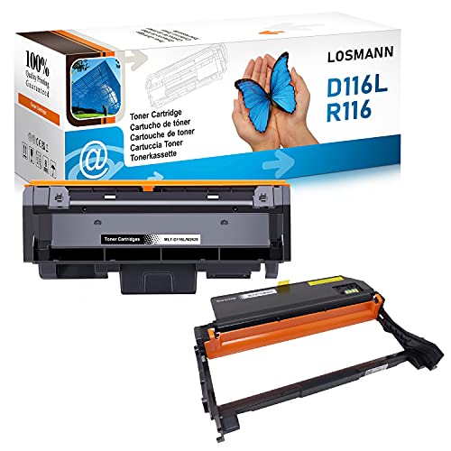 LOSMANN 1x Toner-Kartusche & 1x Trommel Kompatibel für Samsung MLT-D116L MLT-R116 für SL Xpress M2825DW M2825ND M2830DW M2835DW M2870FD M2870FW M2871FW M2875DW M2875FD M2875FW M2875ND M2876 M2885FW von LOSMANN