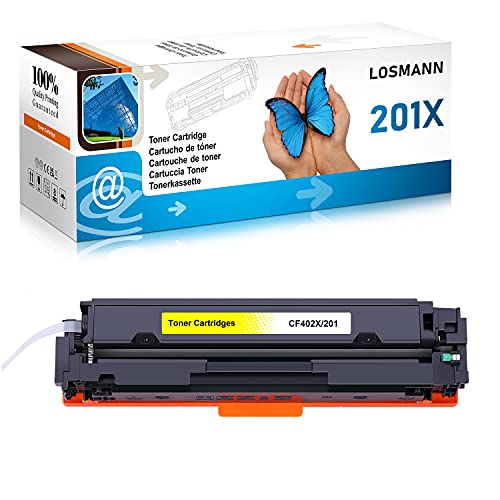 LOSMANN 1x Toner Kompatibel für HP CF402X 201X CF402A 201A für HP Color Laserjet Pro M252dn M252dw M252n M270 Series M274dn M274n MFP M270 Series MFP M277c6 MFP M277dw MFP M277n - Gelb 2.300 Seiten von LOSMANN