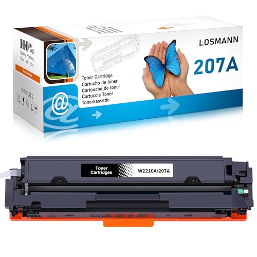 LOSMANN 207A W2210A Mit Chip Toner Kompatibel für HP 207A 207X W2210X Ersatz für HP Color Laserjet Pro MFP M283fdw M255dw M282nw M283fdn M255nw (Schwarz) von LOSMANN