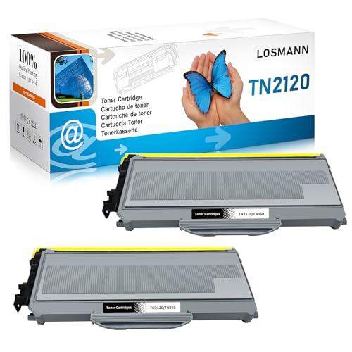 LOSMANN 2X Toner kompatibel als Ersatz für Brother TN-2120 TN2120 für Brother DCP-7030 DCP-7040 DCP-7045N HL-2140 HL-2150N HL-2170 HL-2170W MFC-7320 MFC-7340 MFC-7440N MFC-7840W von LOSMANN