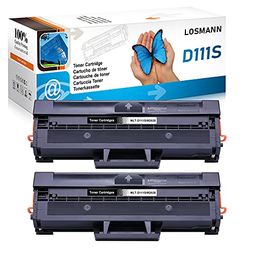 LOSMANN 2x Toner Kompatibel für Samsung MLT-D111S M2020 für Samsung Xpress M2078FW M2078W SL-M2022 SL-M2022W SL-M2000 Series M2020 M2020W M2021 M2021W M2022 M2022W M2026 M2026W M2070 M2070F M2070FW von LOSMANN