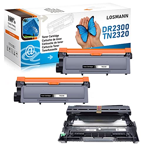 LOSMANN 2x Toner & 1x Trommel Kompatibel zu Brother TN2320 DR2300 für Brother MFC-L 2701 MFC-L 2700 DN MFC-L 2700 DW MFC-L 2700 Series MFC-L 2701 DW MFC-L 2703 DW MFC-L 2720 DW MFC-L2740CW MFC-L2740DW von LOSMANN