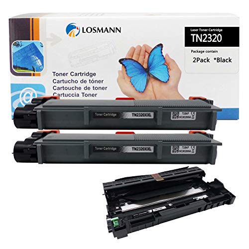 LOSMANN 2x Toner & 1x Trommel Kompatibel zu Brother TN2320 XXL DR2320 für Brother MFC-L 2701 MFC-L 2700 DN MFC-L 2700 DW MFC-L 2700 MFC-L 2701 DW MFC-L 2703 DW MFC-L 2720 DW MFC-L2740CW MFC-L2740DW von LOSMANN