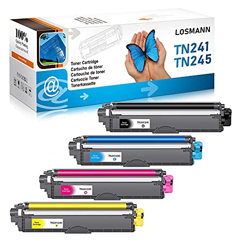 LOSMANN 4X Toner Kompatibel für Brother TN-241 TN-245 für Brother DCP-9020CDW DCP-9022CDW MFC-9130CW MFC-9140CDN MFC-9142CDN MFC-9330CDW MFC-9332CDW MFC-9340CDW MFC-9342CDW HL-3140CW HL-3142CW von LOSMANN