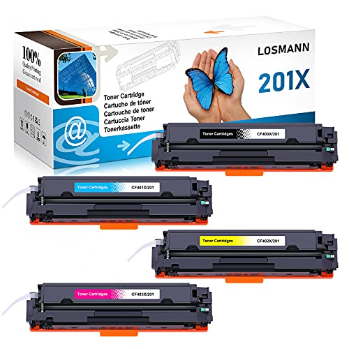LOSMANN 4X Toner Kompatibel für HP CF400X CF401X CF402X CF403X 201X 201A CF400A für HP Color Laserjet Pro M252dn M252dw M252n M270 Series M274dn M274n MFP M270 Series MFP M277c6 MFP M277dw MFP M277n von LOSMANN