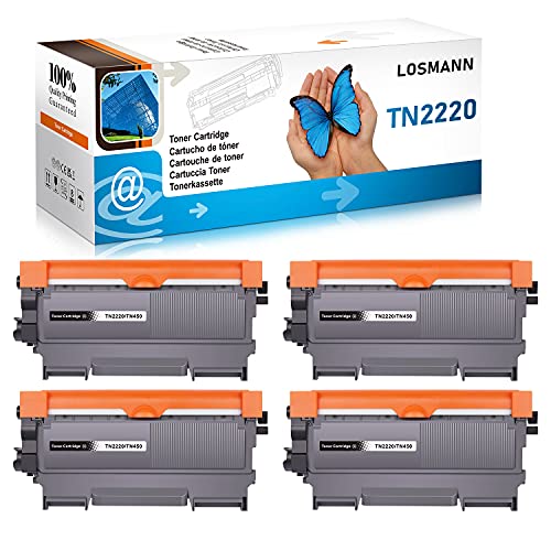LOSMANN 4x Toner Kompatibel für Brother TN-2220 TN2220 TN-2010 TN2010 für DCP-7060DN DCP-7060N DCP-7065 DCP-7065DN DCP-7070 DCP-7070DW HL-2130 HL-2130R HL-2132 HL-2132R HL-2135 HL-2220 HL-2200 HL-2215 von LOSMANN
