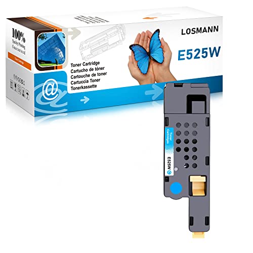 LOSMANN E525W Cyan kompatible Toner als Ersatz für Dell E525 E525C 593-BBLL / H5WFX Blau 1400 Seiten (1 Cyan) von LOSMANN