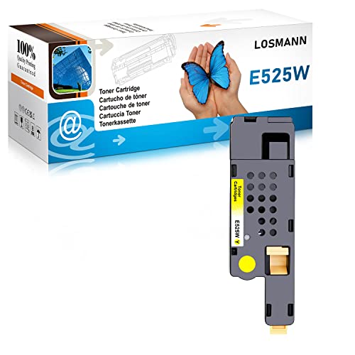 LOSMANN E525W Gelb kompatible Toner als Ersatz für Dell E525 E525M 593-BBLV / 3581G Yellow 1400 Seiten (1 Gelb) von LOSMANN