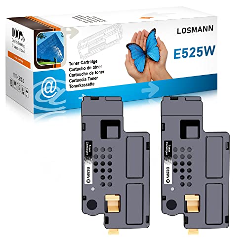 LOSMANN E525W schwarz kompatible Toner als Ersatz für Dell E525 E525BK 593-BBLN / DPV4T Black 2000 Seiten (2 Schwarz) von LOSMANN