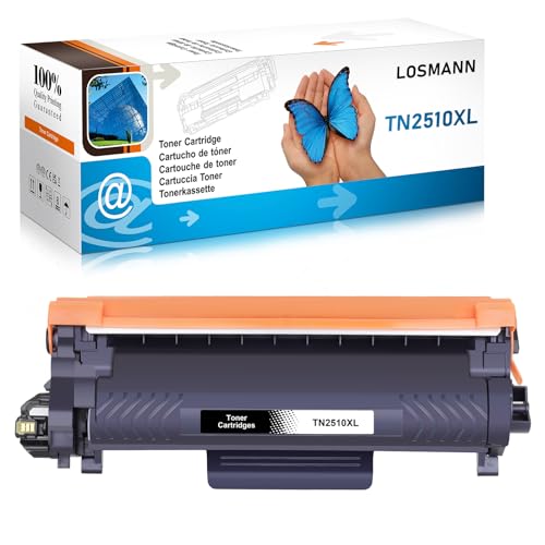 LOSMANN TN-2510XL Toner Kompatibel für Brother TN2510 XL für Brother HL-L2400DW HL-L2445DW DCP-L2660DW DCP-2620DW MFC-L2800DW MFC-2835DW MFC-L2860DW MFC-L2827DWXL MFC-L2827DW MFC-L2827DWE (1 schwarz) von LOSMANN