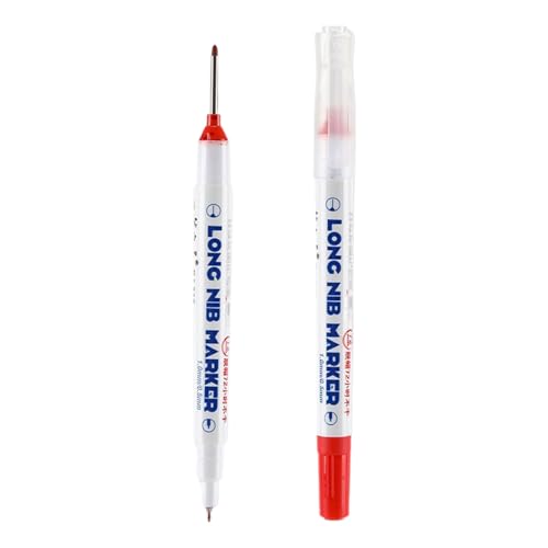 LOSVIP # Upgrade-Langkopf-Tieflochmarker, Marker, Tintenmarker, bunter -Stift, Konstruktionsmarker, Werkzeug für die Holzbearbeitung im Badezimmer, 1,5 ml (Red, One Size) von LOSVIP