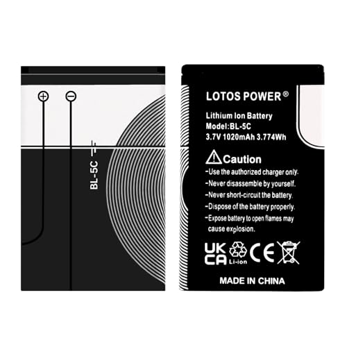 2 Stück 1020mAh BL-5C BL5C BL 5C Akku für 6230 6330 6263 6267 6270 6555 6600 6630 6670 6680 6681 6682 6820 (2 Stücke) von LOTUS POWER