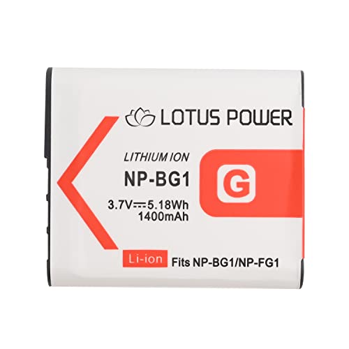 LOTUS POWER NPBG1 NP-BG1 Ersatzakku, 1400mAh 3,7V Li-ion Akku NPFG1 NP FG1 für Sony Cyber-Shot DSC-W35 / DSC-N1 / DSC-T100 / DSC-HX30V / DSC-HX9V / DSC-WX10 von LOTUS POWER