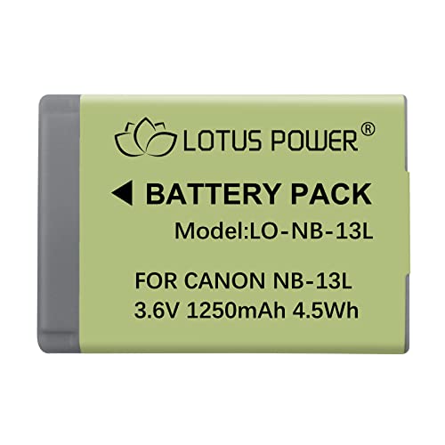 NB-13L Ersatzakku 1250mAh 3,6V Li-ion Akku NB13L für Canon PowerShot Kamera G7X / G7X Mark II / G7X Mark III / G5X / G9X / SX720 HS / SX620 HS von LOTUS POWER