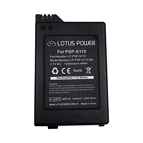 PSP-S110 Ersatzakku 1200mAh 3,7V Li-ion Akku für Sony PSP Spielkonsole PSP2000 (PSP Slim&Lite) PSP2004 PSP2003 PSP2001 PSP3004 PSP3003 PSP3001 von LOTUS POWER