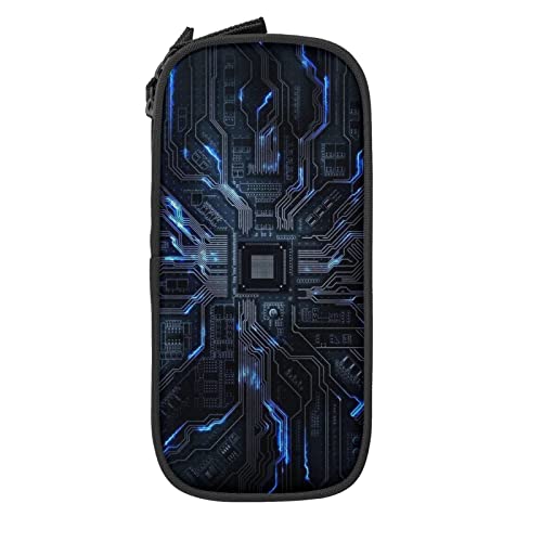 Federmäppchen mit blauem Licht, futuristische Technologie, minimalistisch, tragbar, mit Reißverschluss Federmäppchen mit blauem Licht, futuristische Technologie, minimalistisch, tragbar, mit Reißverschluss von LOUJIN