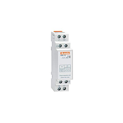 3-Phasen-Volt-Schutzrelais ohne Neutral, Sequenz und fehlende Phasen, 208÷440V AC, 2,2 x 9,4 x 6,7 cm, weiß (Referenz: PMV10A440) von LOVATO