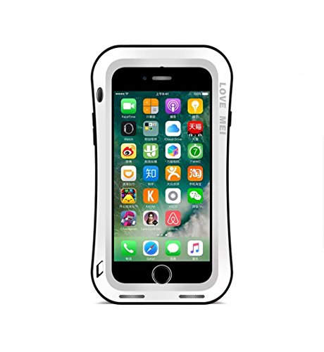 Forever Love – England: Schutzhülle für iPhone 7: Love mei aus leistungsstarkem Aluminium, Gorilla-Glas, stoßfest, schneefest, schmutzfest, für iPhone 7 11,9 cm (4,7 Zoll), Weiß von LOVE MEI