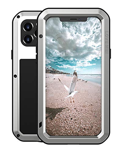 LOVE MEI Hülle für iPhone 12 Pro, Heavy Duty Stoßfest Staubdicht Hybrid Tough Armor Aluminium Metall Militär Bumper Ganzkörper Schutzhülle Hülle mit gehärtetem Glas für iPhone 12 Pro (Silber) LOVE MEI Hülle für iPhone 12 Pro, Heavy Duty Stoßfest Staubdicht Hybrid Tough Armor Aluminium Metall Militär Bumper Ganzkörper Schutzhülle Hülle mit gehärtetem Glas für iPhone 12 Pro (Silber) von LOVE MEI