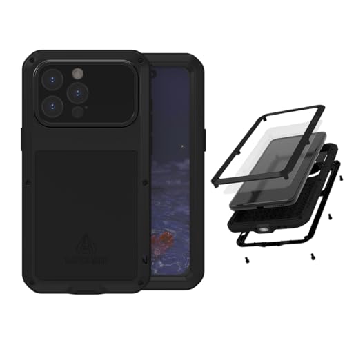LOVE MEI Metallhülle für iPhone 15 Pro Max, Strapazierfähig Militärqualität Stoßfest Staubdicht Ganzkörper-Schutzhülle mit Eingebautem Displayschutz aus Gehärtetem Glas für iPhone 15 Pro Max (Schwarz) LOVE MEI Metallhülle für iPhone 15 Pro Max, Strapazierfähig Militärqualität Stoßfest Staubdicht Ganzkörper-Schutzhülle mit Eingebautem Displayschutz aus Gehärtetem Glas für iPhone 15 Pro Max (Schwarz) von LOVE MEI