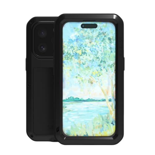 LOVE MEI Metallhülle für iPhone 16 Pro (6,3), strapazierfähig, Militärqualität, stoßfest, staubdicht, Ganzkörper-Schutzhülle mit eingebautem Displayschutz aus gehärtetem Glas, für iPhone 16 Pro von LOVE MEI