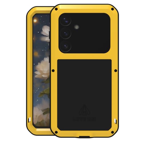 LOVE MEI Samsung Galaxy S25 Plus Hülle, Heavy Duty Rüstung Militär Stoßfest Staubdicht Case Hybride Aluminium Metall+Silikon Schutzhülle Cover with Gehärtetes Glas für Samsung Galaxy S25+ (Gelb) LOVE MEI Samsung Galaxy S25 Plus Hülle, Heavy Duty Rüstung Militär Stoßfest Staubdicht Case Hybride Aluminium Metall+Silikon Schutzhülle Cover with Gehärtetes Glas für Samsung Galaxy S25+ (Gelb) von LOVE MEI