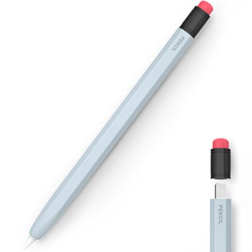 LOVE MEI Schutzhülle für Apple Pencil aus Silikon der 1. Generation, zweifarbig, schützt vor Abrollen, perfekte angenehme Silikon-Haptik, kompatibel mit Apple Pencil 1. Generation (Himmelblau) von LOVE MEI