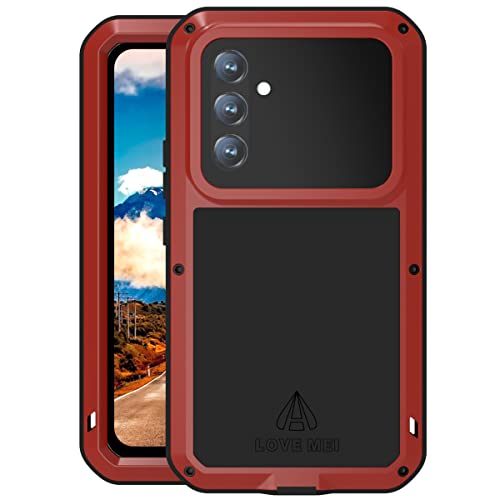 LOVE MEI Schutzhülle für Samsung Galaxy A54 5G, Outdoor-Sport, integriertes Gorilla-Glas, militärisch, robuste Legierung, Aluminium-Metallgehäuse, staubdicht, stoßfest, für Samsung Galaxy A54 (rot) LOVE MEI Schutzhülle für Samsung Galaxy A54 5G, Outdoor-Sport, integriertes Gorilla-Glas, militärisch, robuste Legierung, Aluminium-Metallgehäuse, staubdicht, stoßfest, für Samsung Galaxy A54 (rot) von LOVE MEI