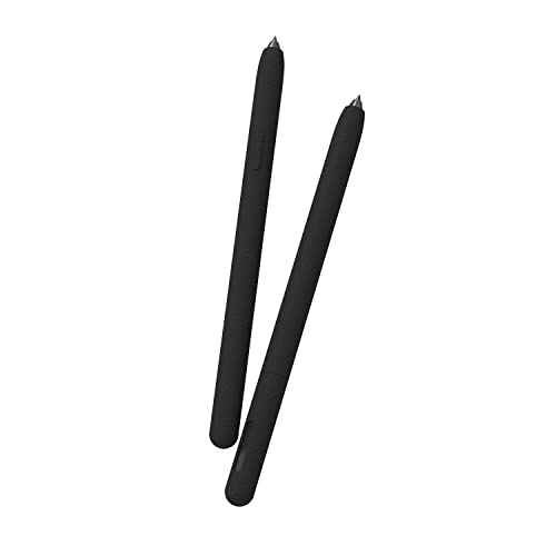 LOVE MEI Silikon Sleeve Hülle für Samsung Galaxy Tab S6 Lite S Pen, Klassisches Design Leder Gemustert Silikon Pencil Case Anti-Rutsch Bequem Griff Skin Case für Galaxy Tab S6 Lite S Pen (Schwarz) von LOVE MEI