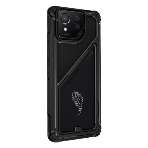 LOVE MEI Stoßfeste Schutzhülle für ASUS ROG Phone 8 Pro/Rog Phone 8, TPU-Stoßfänger + transparente PC-Rückseite, stoßfest, kratzfest, Schwarz von LOVE MEI