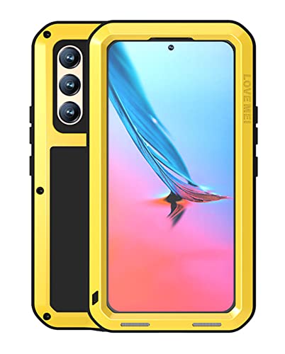 LOVE MEI für Samsung Galaxy S22 Hülle,Outdoor Heavy Duty Stoßfest Staubdicht Hybrid Aluminium Metall Militär Grad Bumper Schutzhülle Hülle mit gehärtetem Glas für Samsung Galaxy S22 6,1 Zoll (Gelb) LOVE MEI für Samsung Galaxy S22 Hülle,Outdoor Heavy Duty Stoßfest Staubdicht Hybrid Aluminium Metall Militär Grad Bumper Schutzhülle Hülle mit gehärtetem Glas für Samsung Galaxy S22 6,1 Zoll (Gelb) von LOVE MEI
