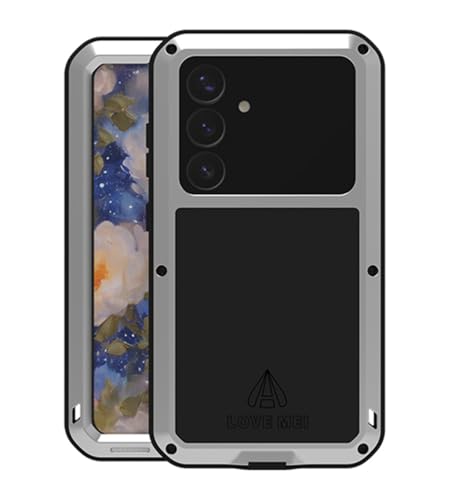 LOVE MEI für Samsung Galaxy S25 Metall Hülle, Outdoor Heavy Duty Stoßfest Staubdicht Hybrid Aluminium Metall Militär Grad Bumper Schutzhülle Hülle mit gehärtetem Glas für Samsung Galaxy S25 (Silber) LOVE MEI für Samsung Galaxy S25 Metall Hülle, Outdoor Heavy Duty Stoßfest Staubdicht Hybrid Aluminium Metall Militär Grad Bumper Schutzhülle Hülle mit gehärtetem Glas für Samsung Galaxy S25 (Silber) von LOVE MEI