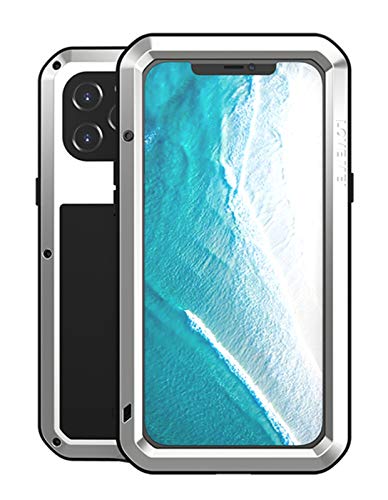 LOVE MEI für iPhone 12 Pro Max Hülle, Heavy Duty Stoßfest Staubdicht Hybrid Tough Armor Aluminium Metall Militär Bumper Ganzkörper Schutzhülle Hülle mit gehärtetem Glas für iPhone 12 Pro Max (Silber) LOVE MEI für iPhone 12 Pro Max Hülle, Heavy Duty Stoßfest Staubdicht Hybrid Tough Armor Aluminium Metall Militär Bumper Ganzkörper Schutzhülle Hülle mit gehärtetem Glas für iPhone 12 Pro Max (Silber) von LOVE MEI