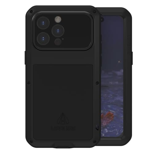 LOVE MEI für iPhone 15 Pro Max Hülle, Heavy Duty Rüstung Tank Militär Stoßfest Staubdicht Case Hybride Aluminium Metall + Silikon Schutzhülle Cover with Gehärtetes Glas für iPhone 15 Pro Max (Schwarz) LOVE MEI für iPhone 15 Pro Max Hülle, Heavy Duty Rüstung Tank Militär Stoßfest Staubdicht Case Hybride Aluminium Metall + Silikon Schutzhülle Cover with Gehärtetes Glas für iPhone 15 Pro Max (Schwarz) von LOVE MEI